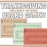Thanksgiving Board Game- Short Vowel Sounds CVC Words