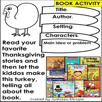Preview of Thanksgiving Book Activity - Story Elements