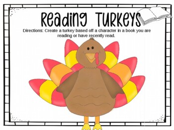 Preview of Thanksgiving Book Report/Reading Turkey/Character Study