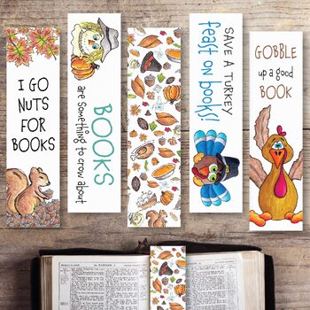 Preview of Thanksgiving Bookmarks, Turkey Bookmarks, Fall Bookmarks, Cute Bookmarks