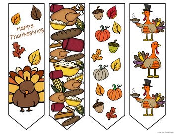 Thanksgiving Bookmarks by Three Little Homeschoolers TpT