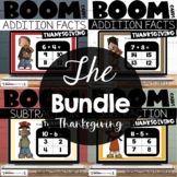 Thanksgiving Boom Cards Addition and Subtraction Facts Bundle