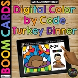 Thanksgiving Boom Cards™ Color by Code TURKEY DINNER Digit