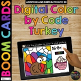Thanksgiving Boom Cards™ TURKEY Digital Color by Code Dist