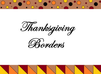 Preview of Thanksgiving Borders Clip Art