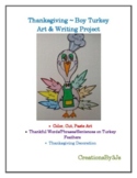 Thanksgiving Boy Turkey Art and Writing 26.5" Large Project