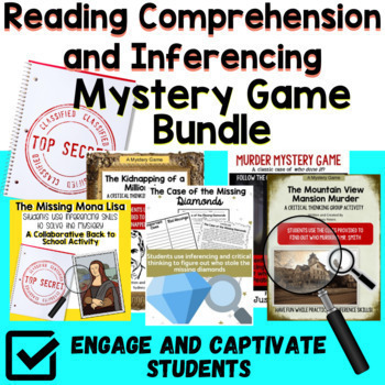 Preview of End of the Year Activities - Mystery Game Reading Comprehension Activities