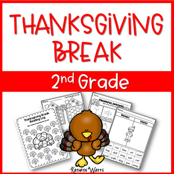 Preview of Thanksgiving Break Packet Second Grade