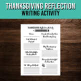 Thanksgiving Break Reflection Activity | Printable Workshe