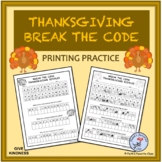 Thanksgiving Break the Code - Printing Practice