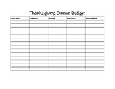 Thanksgiving Budget!