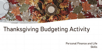 Preview of Thanksgiving Budgeting Activity