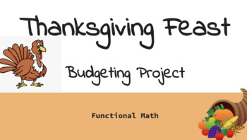 Preview of Thanksgiving Budgeting Project (Higher Level)