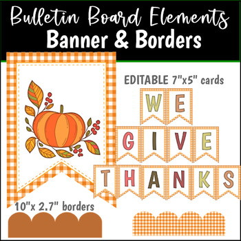 Preview of Thanksgiving Bulletin Board Banner and Borders