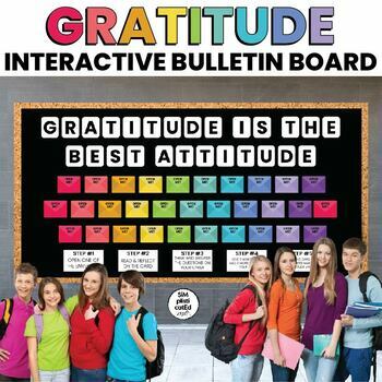 Preview of Thanksgiving Bulletin Board | Gratitude | Interactive | Prompts