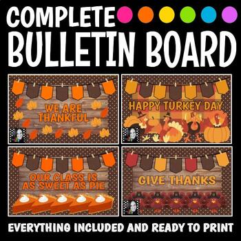 Preview of Thanksgiving Bulletin Board Kit Bundle WITH 4 BULLETIN BOARDS