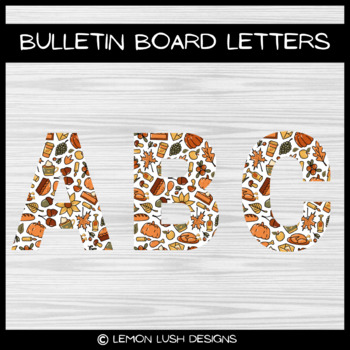 Preview of Thanksgiving Bulletin Board Letters, Autumn Alphabet