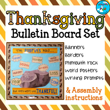 Preview of Thanksgiving Bulletin Board Set - Pilgrims - NOVEMBER B.B.