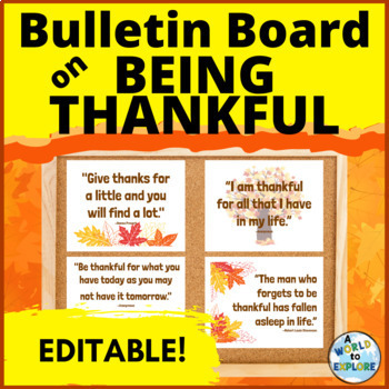 Preview of Thanksgiving Bulletin Board Set on Being Thankful
