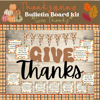 Preview of Thanksgiving Bulletin Bulletin Board Kit and Writing Activity with Boarders