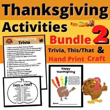 Thanksgiving Bundle 2 Group Activities and Craft Activity Resource