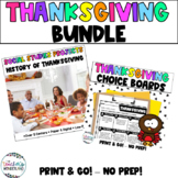 Thanksgiving Bundle- Choice Boards- Centers