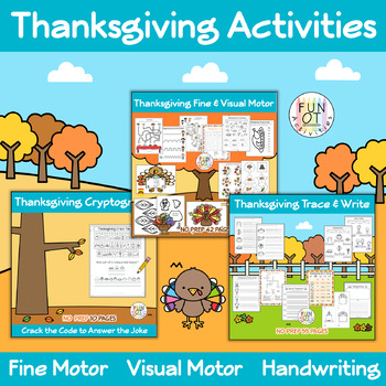 Preview of Thanksgiving Bundle Fine & Visual Motor Handwriting Occupational Therapy