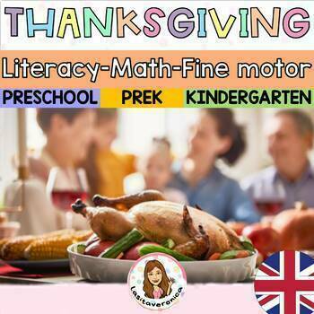 Preview of Thanksgiving Bundle. Kindergarten. Preeschool. Math. ELA. Fine motor. November