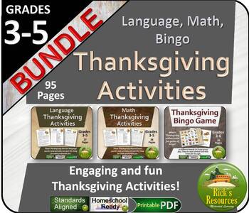 Preview of Thanksgiving  Activities Bundle - Print and Digital Versions