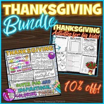 Preview of Thanksgiving / Fall Activities and Coloring Pages for teens