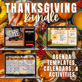Preview of Thanksgiving Bundle | Templates + Digital Activities for Middle and High School