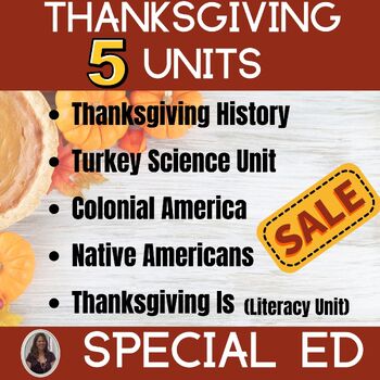 Preview of Thanksgiving Bundle for Special Education PRINT and DIGITAL activities