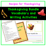 Thanksgiving Bundle of Recipes and Writing Activities for 