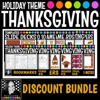Preview of Thanksgiving Bundle with Coloring Math Flashcards Posters Games