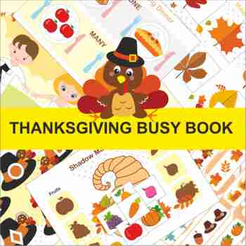 Preview of Thanksgiving Busy Book, Turkey Themed Busy Book, Thanksgiving binder