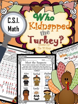 Preview of Thanksgiving C.S.I. Math {NO PREP}