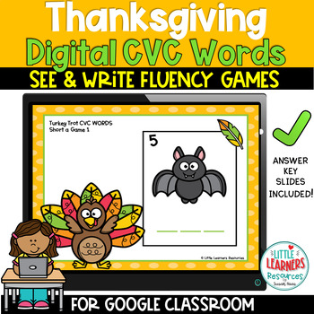 Preview of Thanksgiving-CVC Words-Digital-Fluency