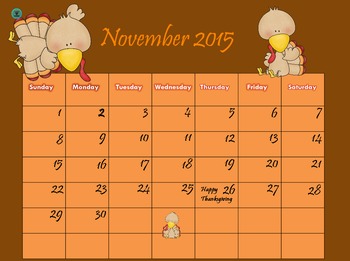 Preview of November 2016 Calendar