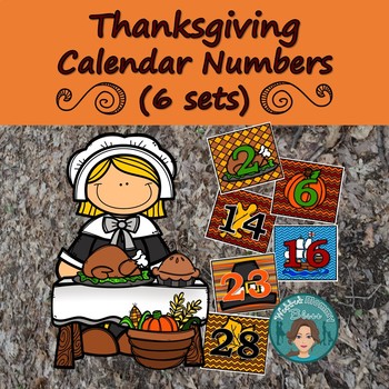 Preview of Thanksgiving Calendar Numbers (6 sets) 1-31