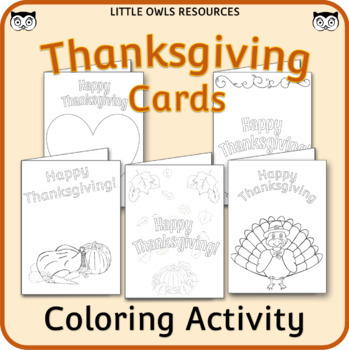 Preview of Thanksgiving Card Templates - Coloring Activity