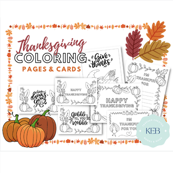 Preview of Thanksgiving Cards & Coloring Pages