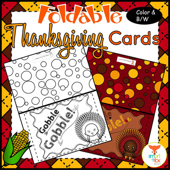 Preview of Thanksgiving Cards Foldable Craft and Coloring Printable