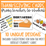 EDITABLE Thanksgiving Cards (from Teacher to Students) goo