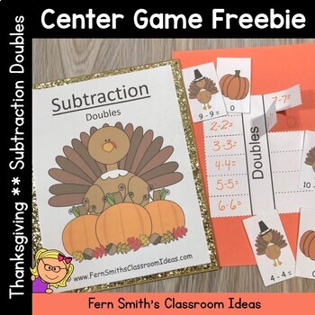 Preview of Thanksgiving Center Game for Subtraction Doubles Freebie