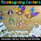 Thanksgiving Centers Math and Literacy Activities and Prin