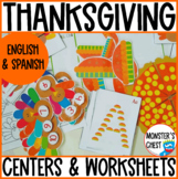 Thanksgiving Centers Math and Literacy English and Spanish