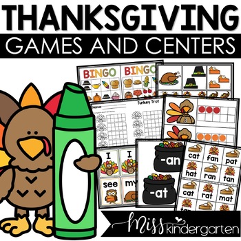Preview of Thanksgiving Centers and Games for Kindergarten