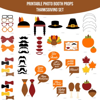 Thanksgiving Photo Stick Props- 12 Pc.