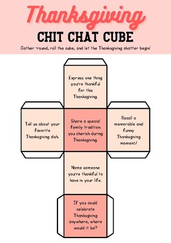 Preview of Thanksgiving Chit Chat Cube