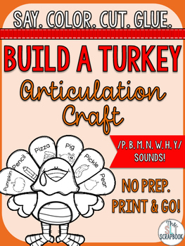 Preview of Thanksgiving/Christmas Articulation Craft - No Prep- p b m n w h y sounds